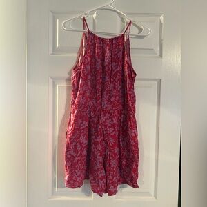 Floral Pink Sleeveless Romper